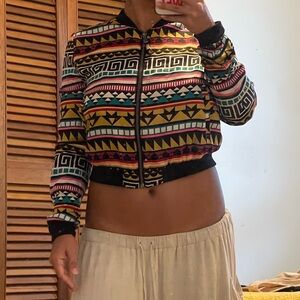 Colorful Geometric Pattern Women's Jacket